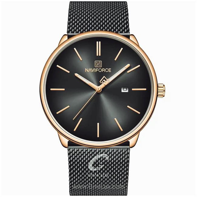 ساعت مچی اورجینال مردانه ناوی فورس|Naviforce|نوی فورس|نیوی فورس رزگلد | مشکی| مشکی| کد رفرنس NF3012M